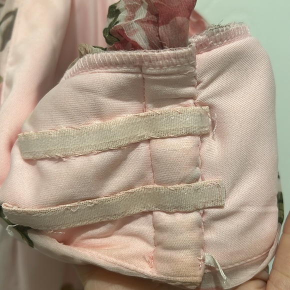 Lulu’s Blooming Impression Pink Floral Print Ruffled Maxi Dress Large - Picture 4 of 6